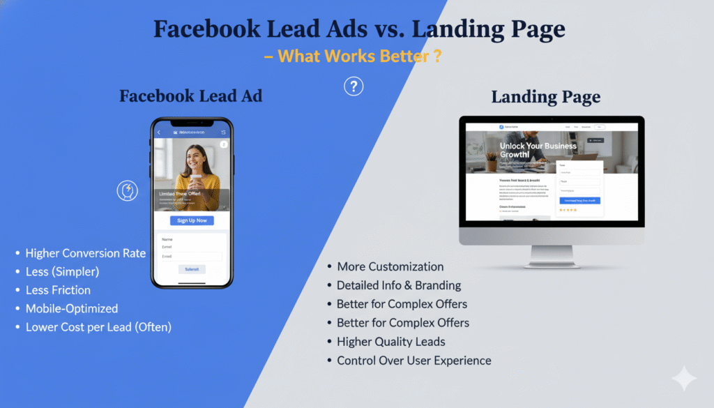 Facebook Lead Ads vs Landing Page – What Works Better?